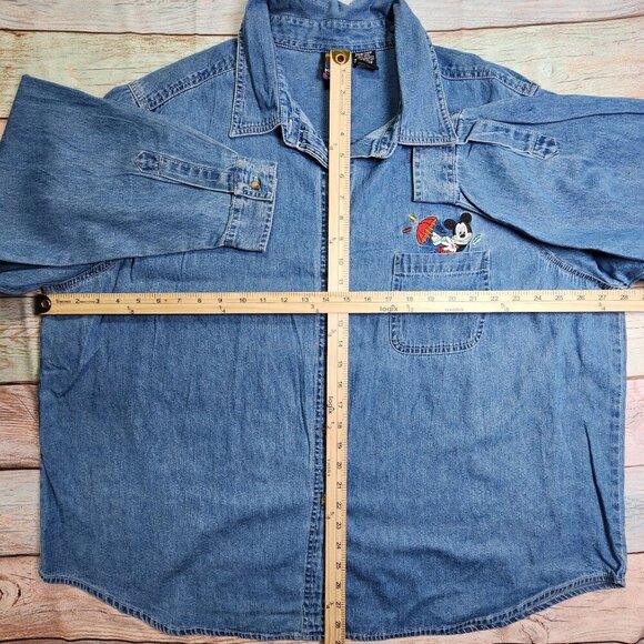 Mickey Unlimited Womens Disney Denim Shirt, Size 26W/28W - Picture 7 of 10
